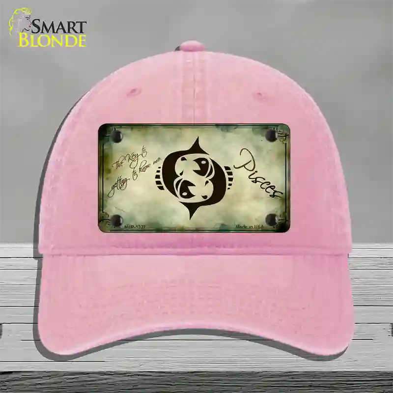 Pisces Zodiac Novelty License Plate Hat Unconstructed Cotton / Pink