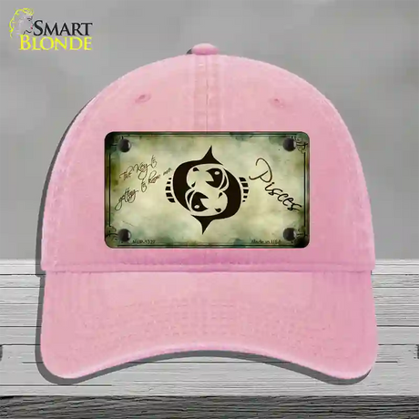 Pisces Zodiac Novelty License Plate Hat Unconstructed Cotton / Pink