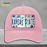 Kansas State Strip Art Novelty License Plate Hat Tag Unconstructed Cotton / Pink