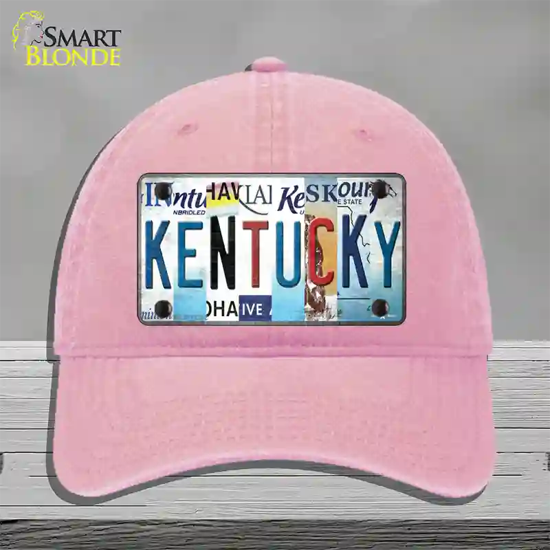 Kentucky Strip Art Novelty License Plate Hat Tag Unconstructed Cotton / Pink