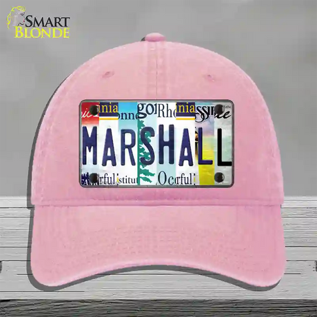 Marshall Strip Art Novelty License Plate Hat Tag Unconstructed Cotton / Pink