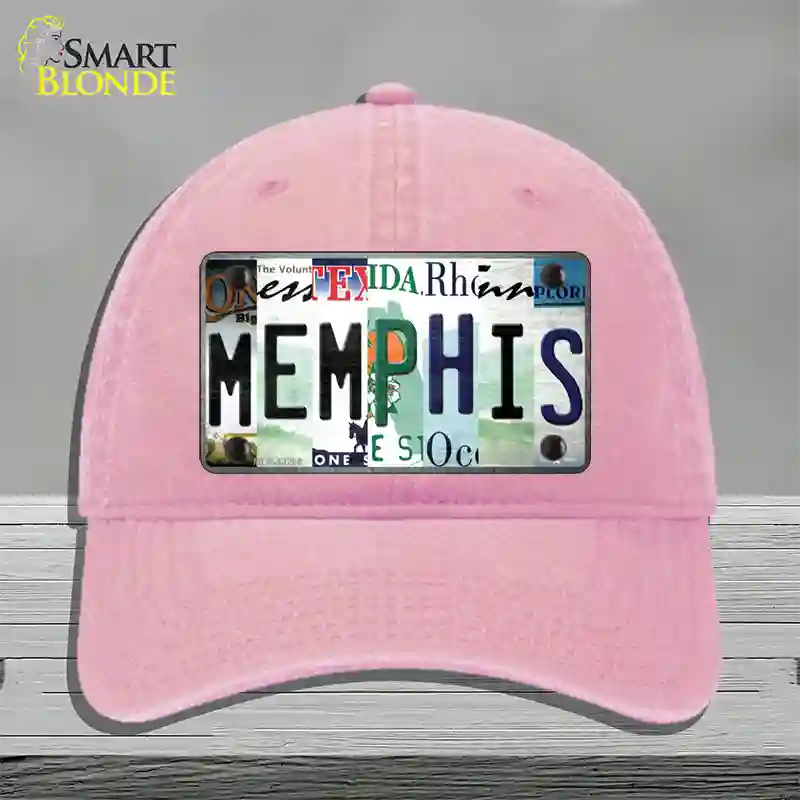 Memphis Strip Art Novelty License Plate Hat Tag Unconstructed Cotton / Pink