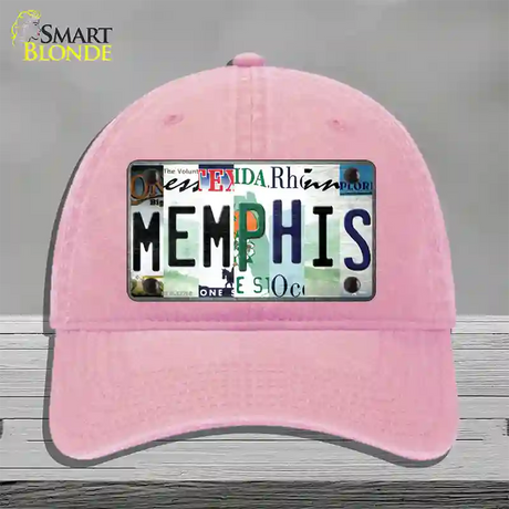 Memphis Strip Art Novelty License Plate Hat Tag Unconstructed Cotton / Pink