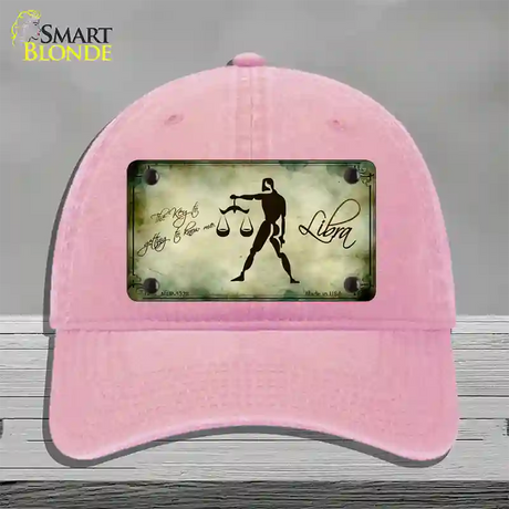 Libra Zodiac Novelty License Plate Hat Unconstructed Cotton / Pink