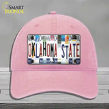 Oklahoma State Strip Art Novelty License Plate Hat Tag Unconstructed Cotton / Pink