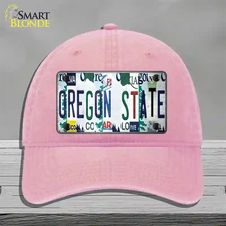 Oregon State Strip Art Novelty License Plate Hat Tag Unconstructed Cotton / Pink