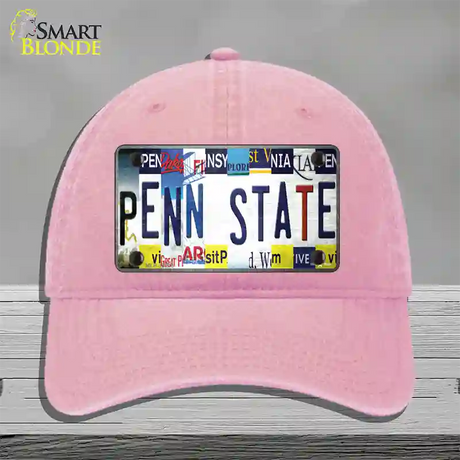 Penn State Strip Art Novelty License Plate Hat Tag Unconstructed Cotton / Pink