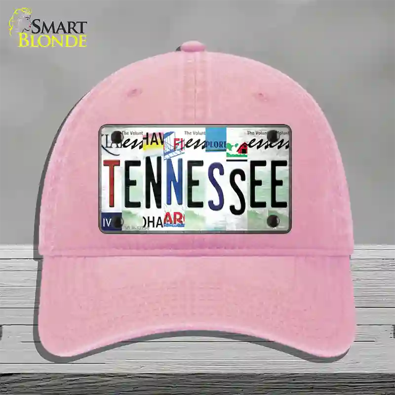 Tennessee Strip Art Novelty License Plate Hat Tag Unconstructed Cotton / Pink