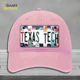 Texas Tech Strip Art Novelty License Plate Hat Tag Unconstructed Cotton / Pink