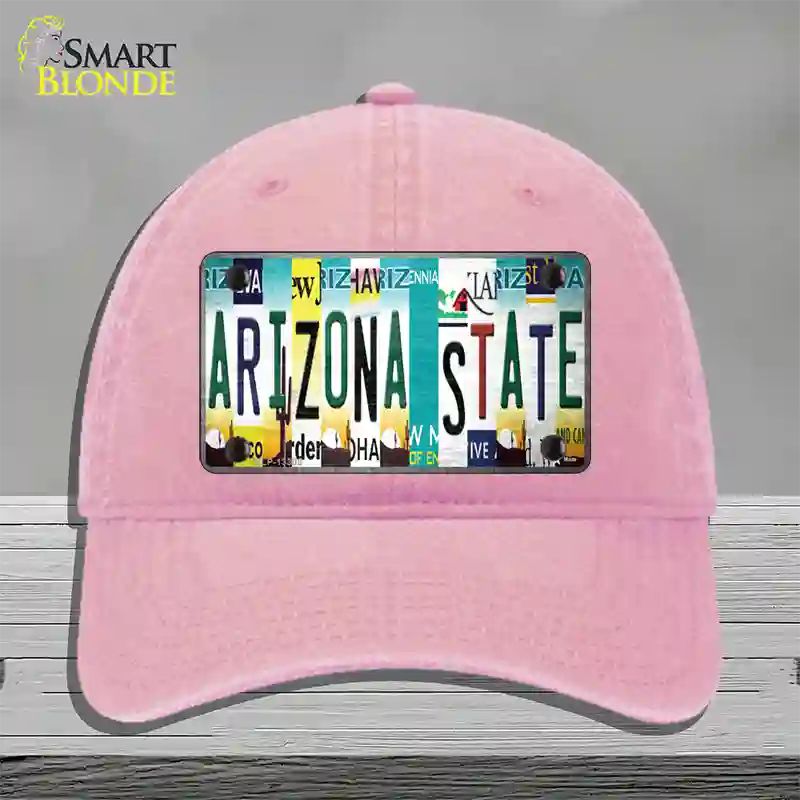 Arizona State Strip Art Novelty License Plate Hat Tag Unconstructed Cotton / Pink