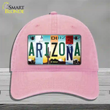 Arizona Strip Art Novelty License Plate Hat Tag Unconstructed Cotton / Pink