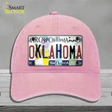 Oklahoma Strip Art Novelty License Plate Hat Tag Unconstructed Cotton / Pink