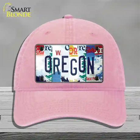 Oregon Strip Art Novelty License Plate Hat Tag Unconstructed Cotton / Pink