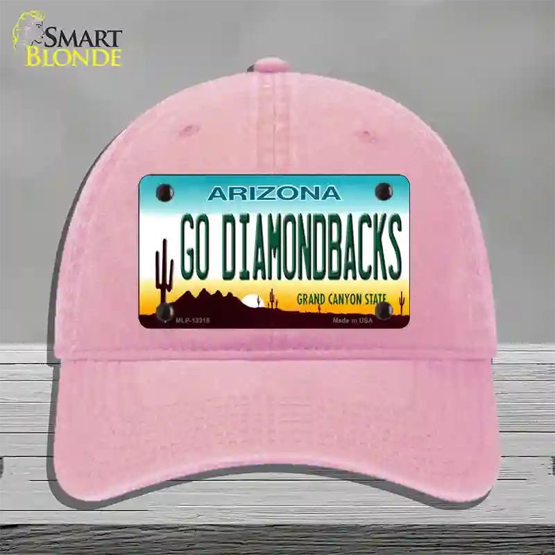 Go Diamondbacks Novelty License Plate Hat Tag Unconstructed Cotton / Pink