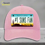 Number 1 Suns Fan Novelty License Plate Hat Tag Unconstructed Cotton / Pink