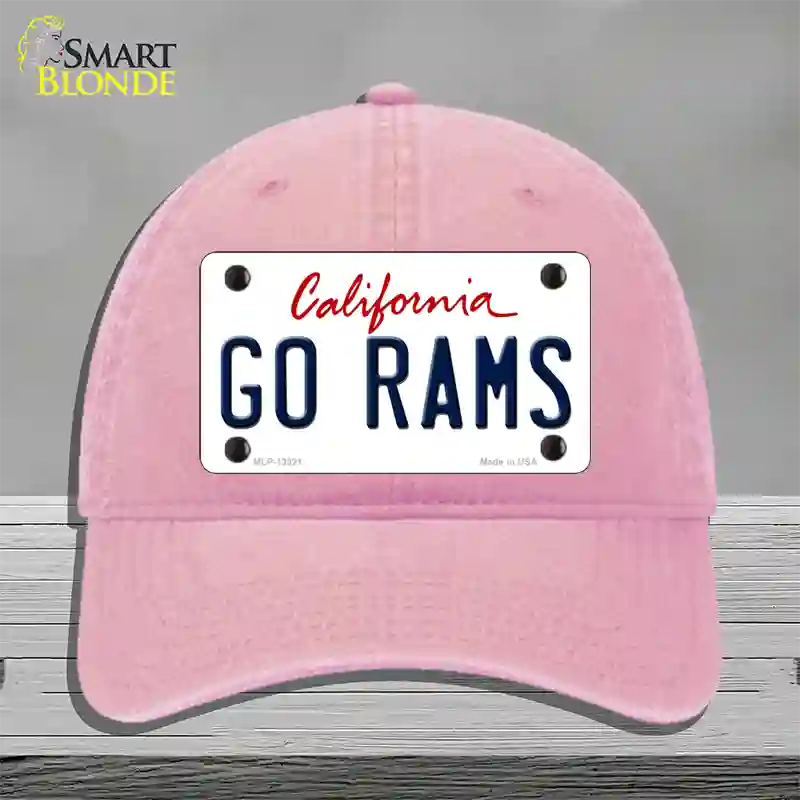 Go Rams Novelty License Plate Hat Tag Unconstructed Cotton / Pink