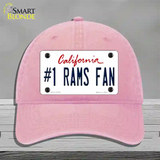 Number 1 Rams Fan Novelty License Plate Hat Tag Unconstructed Cotton / Pink