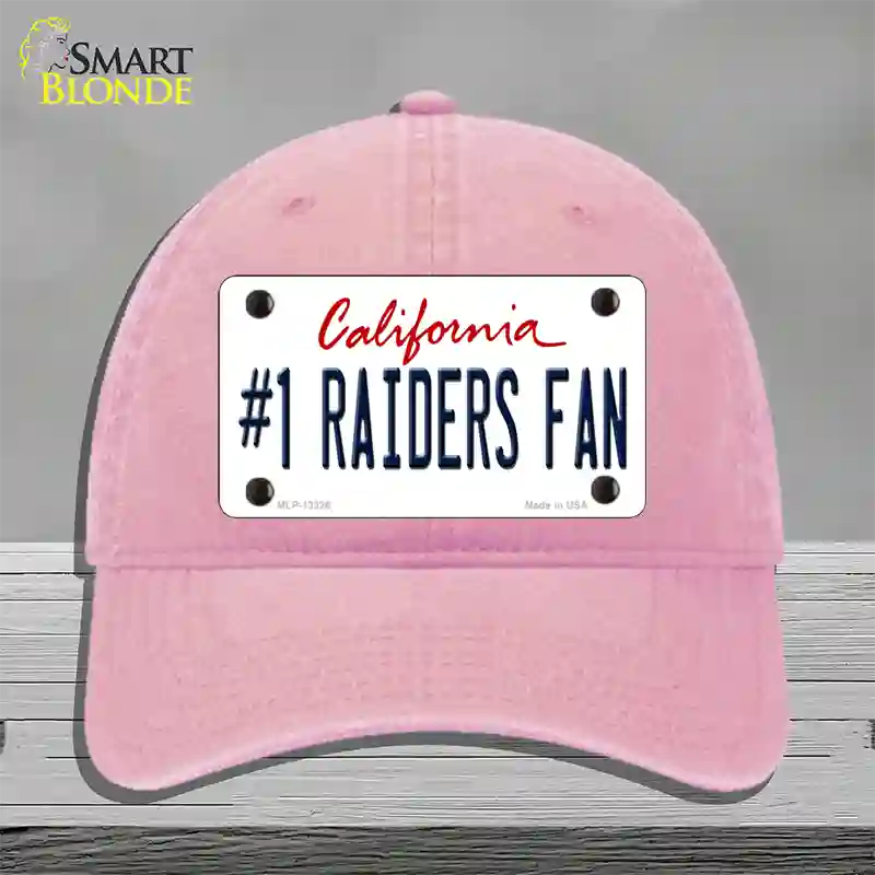 Number 1 Raiders Fan Novelty License Plate Hat Tag Unconstructed Cotton / Pink