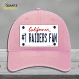 Number 1 Raiders Fan Novelty License Plate Hat Tag Unconstructed Cotton / Pink