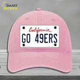 Go 49ers Novelty License Plate Hat Tag Unconstructed Cotton / Pink