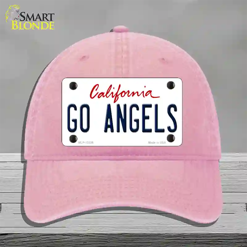 Go Angels Novelty License Plate Hat Tag Unconstructed Cotton / Pink