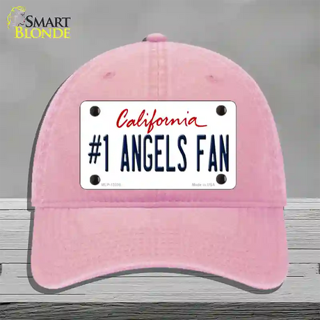 Number 1 Angels Fan Novelty License Plate Hat Tag Unconstructed Cotton / Pink