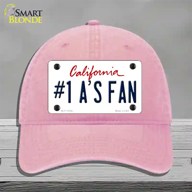 Number 1 Athletics Fan Novelty License Plate Hat Tag Unconstructed Cotton / Pink