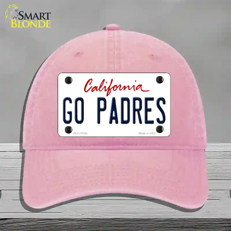 Go Padres Novelty License Plate Hat Tag Unconstructed Cotton / Pink