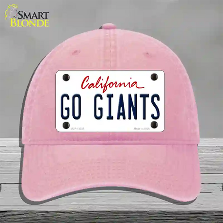 Go Giants Novelty License Plate Hat Tag Unconstructed Cotton / Pink