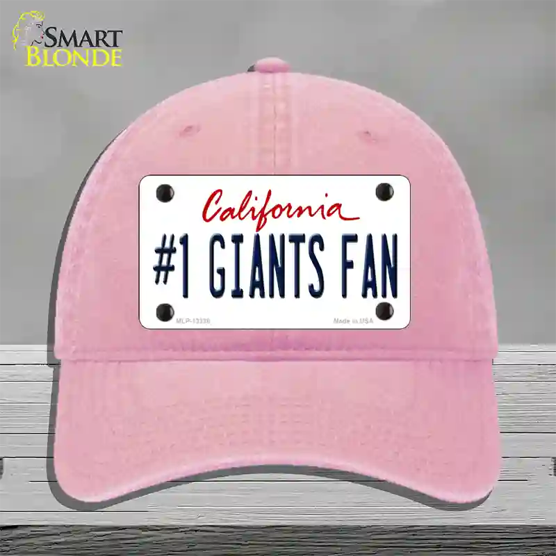 Number 1 Giants Fan Novelty License Plate Hat Tag Unconstructed Cotton / Pink