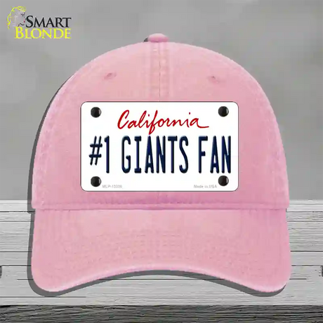 Number 1 Giants Fan Novelty License Plate Hat Tag Unconstructed Cotton / Pink