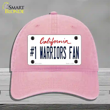 Number 1 Warriors Fan Novelty License Plate Hat Tag Unconstructed Cotton / Pink