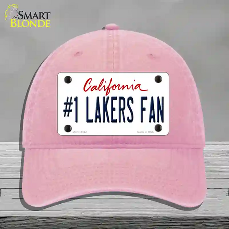 Number 1 Lakers Fan Novelty License Plate Hat Tag Unconstructed Cotton / Pink