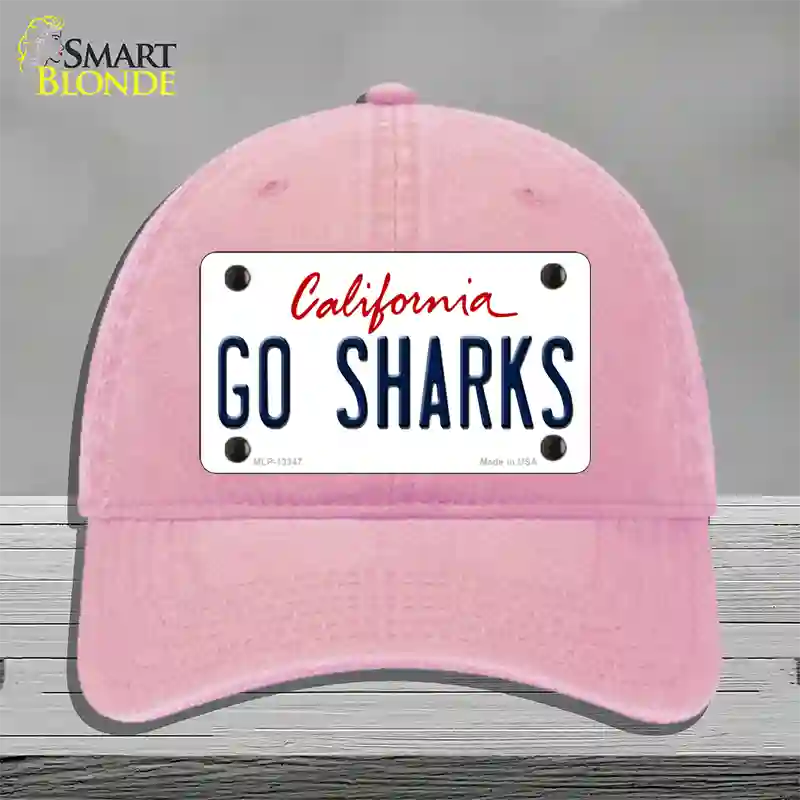 Go Sharks Novelty License Plate Hat Tag Unconstructed Cotton / Pink