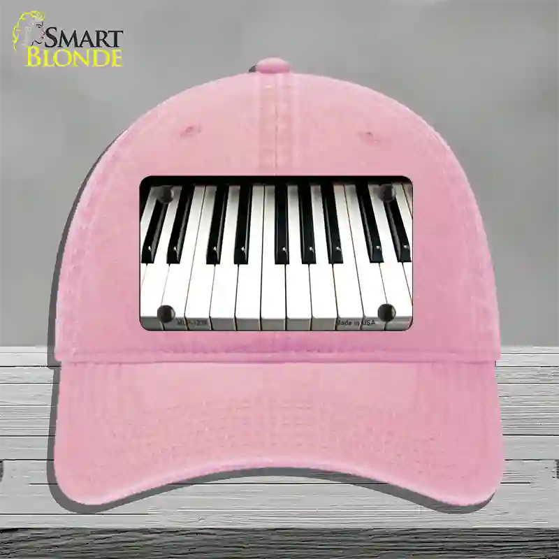 Piano Key board Novelty License Plate Hat Unconstructed Cotton / Pink