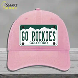 Go Rockies Novelty License Plate Hat Tag Unconstructed Cotton / Pink