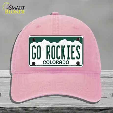 Go Rockies Novelty License Plate Hat Tag Unconstructed Cotton / Pink