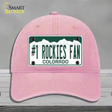 Number 1 Rockies Fan Novelty License Plate Hat Tag Unconstructed Cotton / Pink