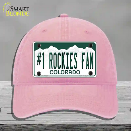 Number 1 Rockies Fan Novelty License Plate Hat Tag Unconstructed Cotton / Pink