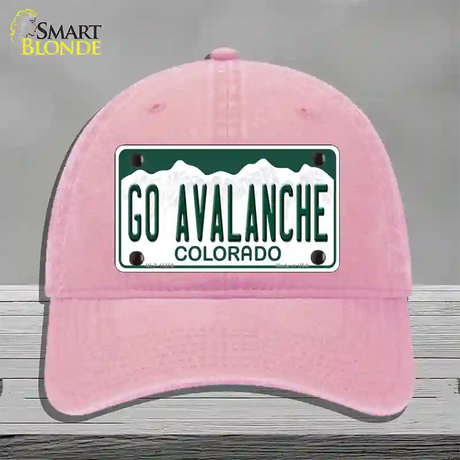 Go Avalanche Novelty License Plate Hat Tag Unconstructed Cotton / Pink