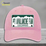 Number 1 Avalanche Fan Novelty License Plate Hat Tag Unconstructed Cotton / Pink