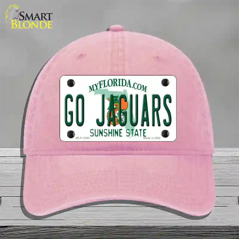 Go Jaguars Novelty License Plate Hat Tag Unconstructed Cotton / Pink