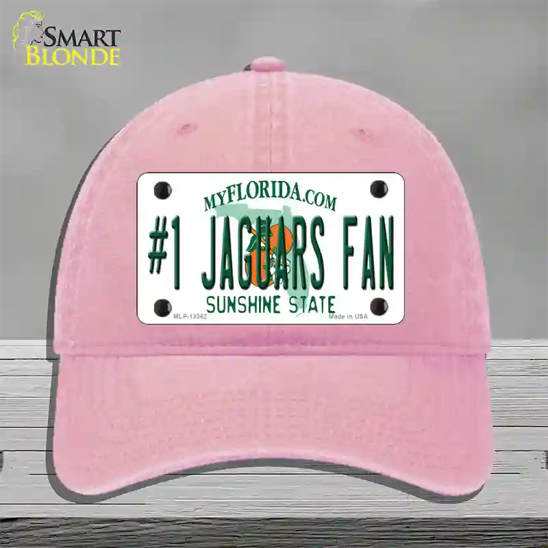 Number 1 Jaguars Fan Novelty License Plate Hat Tag Unconstructed Cotton / Pink