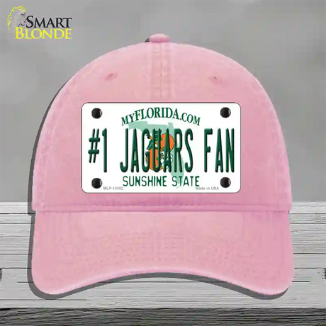 Number 1 Jaguars Fan Novelty License Plate Hat Tag Unconstructed Cotton / Pink