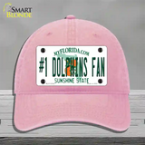 Number 1 Dolphins Fan Novelty License Plate Hat Tag Unconstructed Cotton / Pink