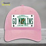 Go Marlins Novelty License Plate Hat Tag Unconstructed Cotton / Pink