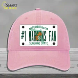 Number 1 Marlins Fan Novelty License Plate Hat Tag Unconstructed Cotton / Pink