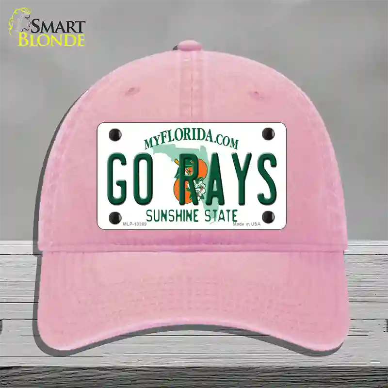 Go Rays Novelty License Plate Hat Tag Unconstructed Cotton / Pink