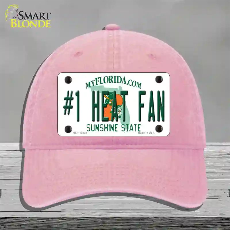 Number 1 Heat Fan Novelty License Plate Hat Tag Unconstructed Cotton / Pink