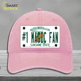 Number 1 Magic Fan Novelty License Plate Hat Tag Unconstructed Cotton / Pink